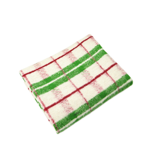 圣诞ins 复古红绿色格子针织羊毛布料外套大衣连衣裙设计师面料B