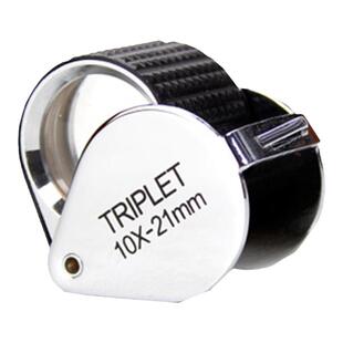 拜斯特珠宝放大镜10倍十折叠光学手持钻石玉石鉴定专用看腰码玻璃