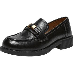 百思图2026春季新款英伦风一脚蹬乐福鞋软底不累脚女单鞋BV530AA6