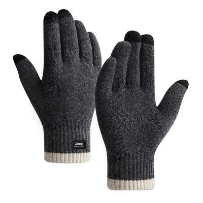 男士冬季保暖针织手套羊毛混纺