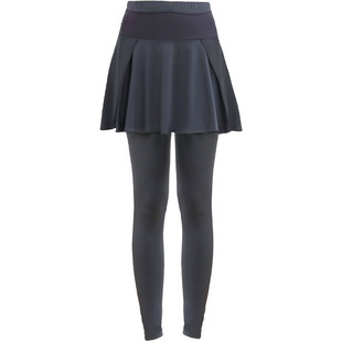 紧身健身裤女大码高腰假两件跑步运动裙裤遮挡训练瑜伽胖mm裤短裙