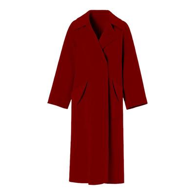 DPLAY大翻领揿扣毛呢外套