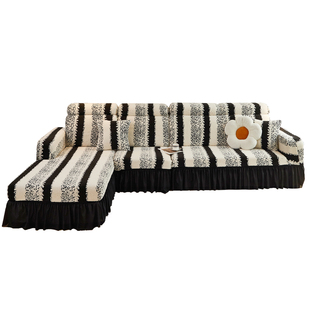 毛绒沙发套罩秋冬加厚保暖全包万能套沙发垫三座一贵妃皮沙发盖布