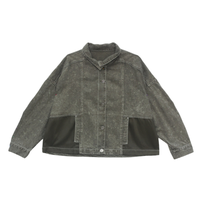 it'real瑞尔春季新款复古宽松翻领长袖牛仔外套上衣女装