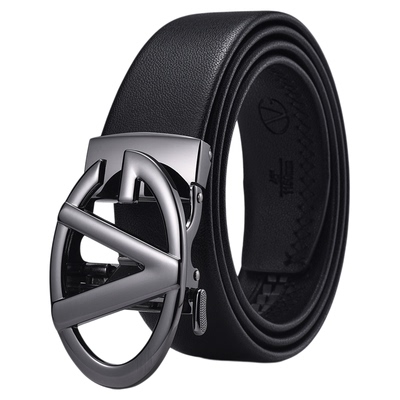 GIOVANNI VALENTINO新款男士皮带高端时尚自动扣牛皮裤纯色腰带