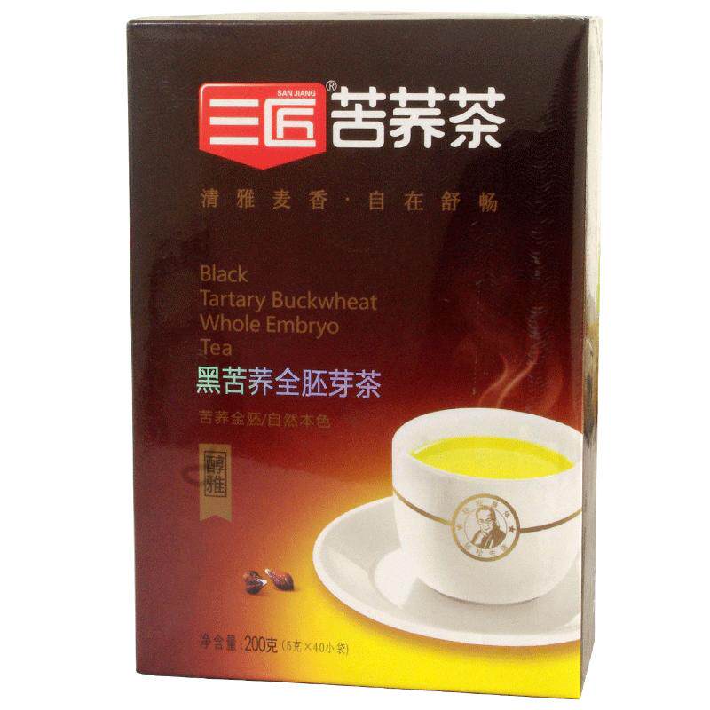 三匠黑苦荞全胚芽茶200克 黑苦荞茶 四川凉山荞麦茶 焦香味苦荞茶