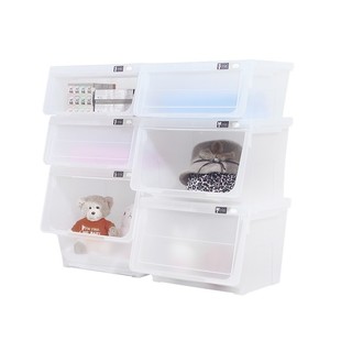 天马株式会社前开式收纳箱河马口整理箱透明玩偶玩具衣物收纳盒