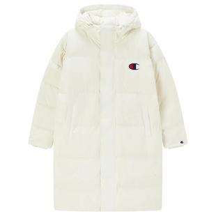 Champion冠军羽绒服女冬季情侣中长款连帽潮牌保暖休闲宽松外套男
