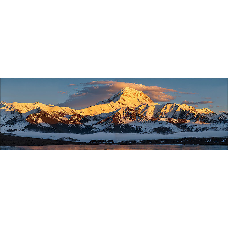 贡嘎山 日照金山客厅装饰画风景画沙发背景墙挂画现代壁画