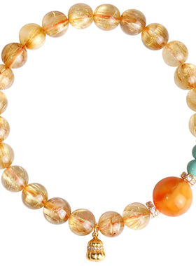 心斋堂天然巴西金发晶葫芦手串