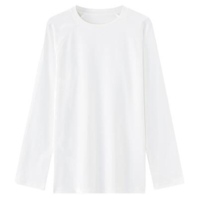 库恩玛维白色插肩袖长袖T恤女冬