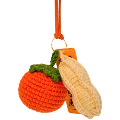 好事发生手工钩织柿子汽车挂件