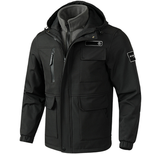 户外冲锋衣男三合一可拆卸秋冬防水防风防寒保暖登山外套裤子套装