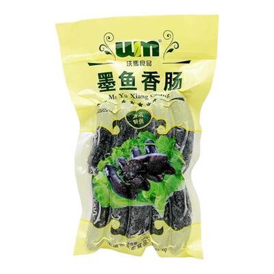 沃马墨鱼肠500g10根 商用台湾墨鱼香肠黑烤肠关东煮火锅墨鱼肠