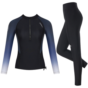 AquaPlay泳衣女三件套装长裤长袖防晒浮潜宽松分体水母衣潜水服