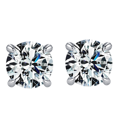 D色莫桑石18k男女情侣耳钉