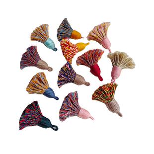 手串文玩配饰穗子棉线藏式风 短胖棉线小流苏手工diy串珠菩提猴头