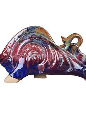 动物牛钧瓷简约居家家客厅办公室