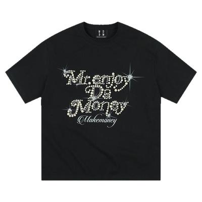 MEDM珍珠花体字夏季短袖T恤男女