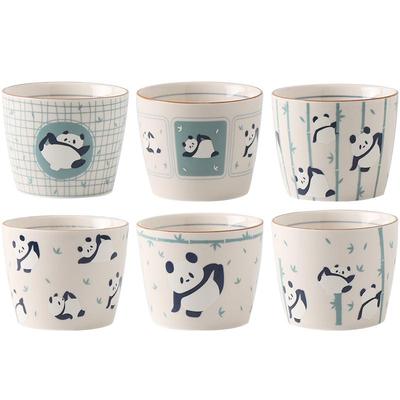 川岛屋熊猫陶瓷茶杯品茗小杯子