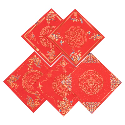 张小凤2026年福字红纸斗方对联纸