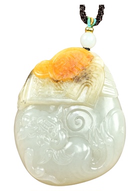 和田玉白玉籽料貔貅吊坠锦灰堆