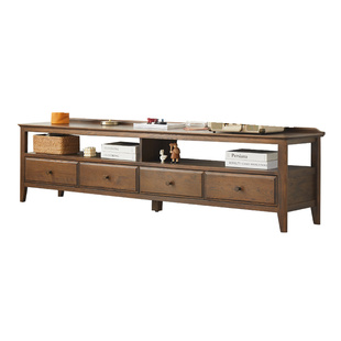 优木家具纯实木电视柜2米橡木电视柜1.8米四抽储物美式客厅家具