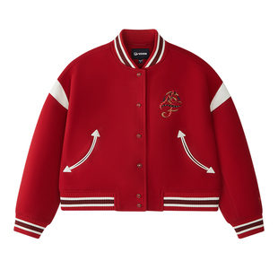 马上起飞丨Dimitri联名FILA FUSION斐乐女外套红色棒球服贵气新衣