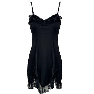 SoftRomance纯欲风薄款蕾丝吊带性感睡裙缎面修身露背睡衣家居服