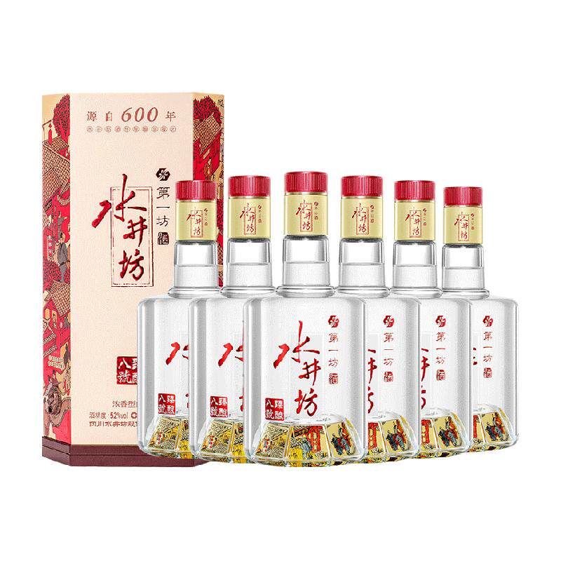 梁朝伟推荐-水井坊 臻酿八号52度500ml*6瓶整箱装 浓香型白酒 送