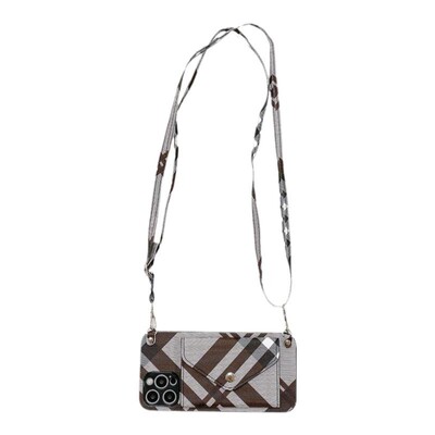 英伦皮质零钱包斜跨手机壳