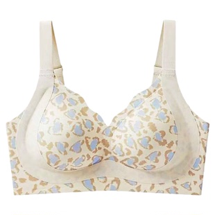 大码内衣女胖mm性感豹纹无痕2026新款大胸聚拢防下垂舒适文胸女款