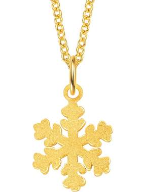 明牌珠宝黄金吊坠足金雪花饰品