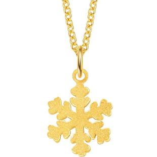 明牌珠宝黄金吊坠 足金雪花吊坠时尚女款项坠黄金饰品AFC0233计价