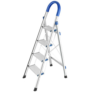 格美居不锈钢梯子家用折叠加厚三四步室内铝合金伸缩工程梯人字梯