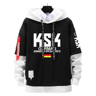 德国陆军特种部队司令部德军KSK拼接连帽卫衣男女学生带帽子外套