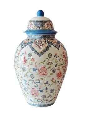 新中式风玄关软装摆件花瓶将军罐