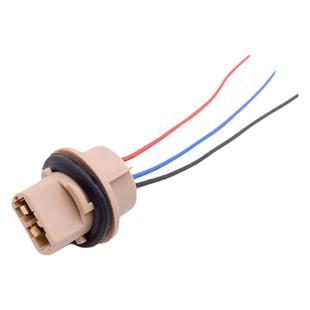 12v汽车T20刹车灯转向灯座W21/5W后尾倒车灯单丝双丝灯泡底座插座