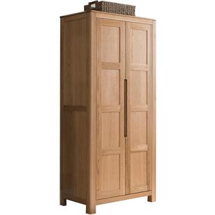 优木家具北美橡木衣柜两门衣柜全实木衣柜北欧简约原木衣柜家具