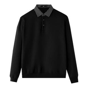 HLA/海澜之家休闲长袖针织衫2026秋季新款POLO领套头修身毛衣男