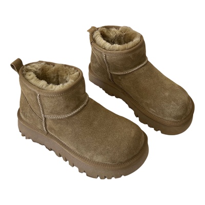 全羊毛皮毛一体保暖女雪地靴