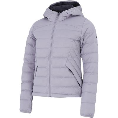 UA安德玛紫色薄款羽绒服女2024冬季新款保暖棉羽外套连帽运动服