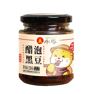 水塔醋泡黑豆蜂蜜味即食老陈醋醋泡黑豆酸甜可口配料干净230g