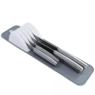 简约抽屉分隔刀架创意卧式台面刀具收纳架家用厨房置物架菜刀座