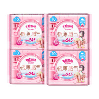 七度空间线条小狗极薄透气卫生巾40片日夜用