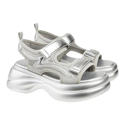 羊皮网面运动休闲一字带罗马凉鞋