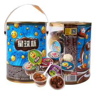 甜甜乐星球杯桶装巧克力夹心饼干大巧克力杯儿童零食小杯糖果童年
