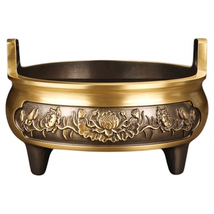 香炉家用供奉上香纯室内财神观音菩萨烧香炉黄铜鼎炉佛前道家供炉