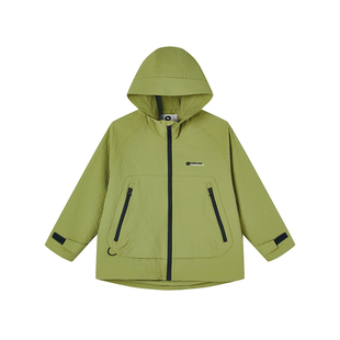 MQD童装25年秋外套户外时尚风衣男童肌理感防风衣儿童薄款夹克衫