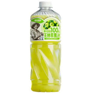 【多口味可选】果农禧事100%王林苹果汁草莓汁荔枝汁1.3L*2大瓶装